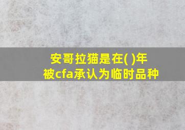 安哥拉猫是在( )年被cfa承认为临时品种